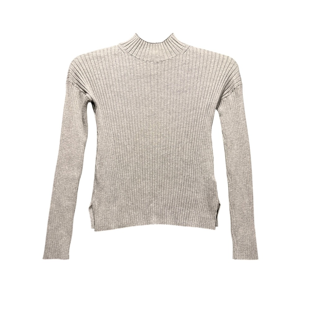 Banana Republic Sweater Women Small Gray Boxy Rib Turtleneck S/518916-04